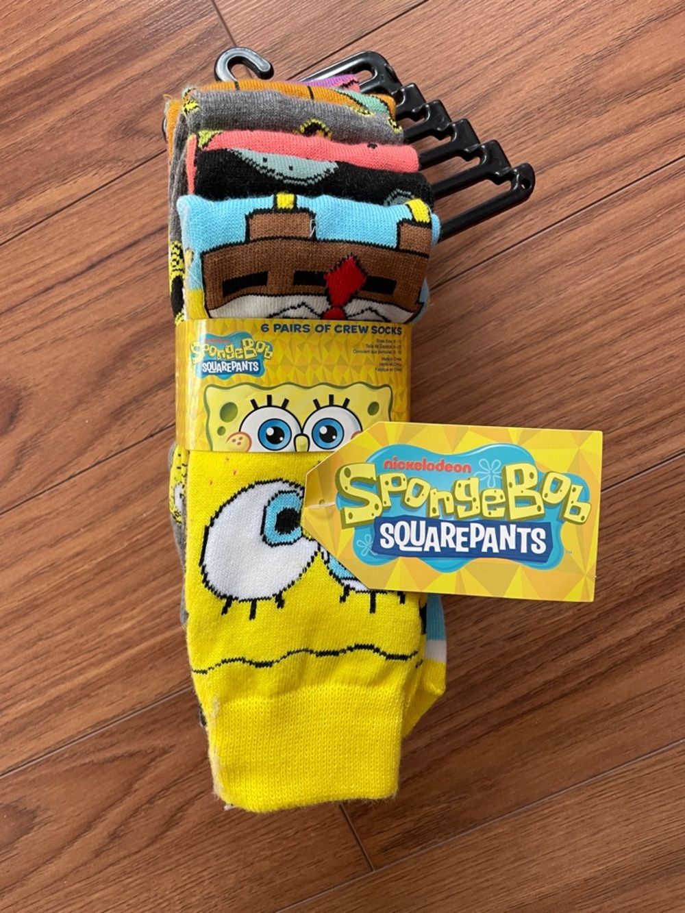 6 Pairs of SpongeBob Squarepants Crew Sock Pack
